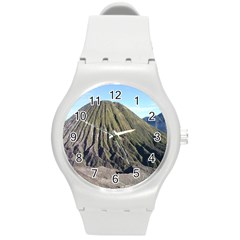 Mount Batok Bromo Indonesia Round Plastic Sport Watch (m) by Sudhe