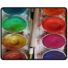 Paint Box Double Sided Fleece Blanket (medium)  by Sudhe