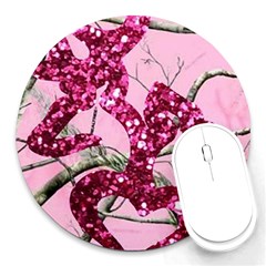 Love Browning Deer Glitter Round Mousepads by Sudhe