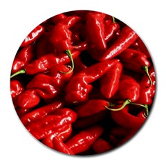 Red Chili Round Mousepads by Sudhe