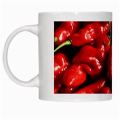 Red Chili White Mugs by Sudhe