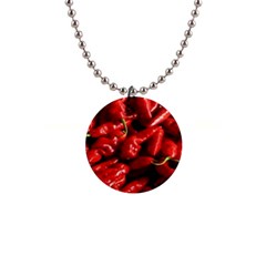 Red Chili 1  Button Necklace by Sudhe