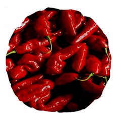 Red Chili Large 18  Premium Round Cushions by Sudhe