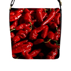 Red Chili Flap Closure Messenger Bag (l) by Sudhe