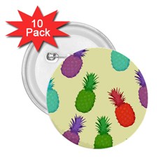 Colorful Pineapples Wallpaper Background 2 25  Buttons (10 Pack)  by Sudhe