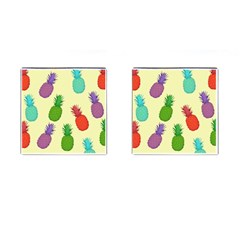 Colorful Pineapples Wallpaper Background Cufflinks (square) by Sudhe