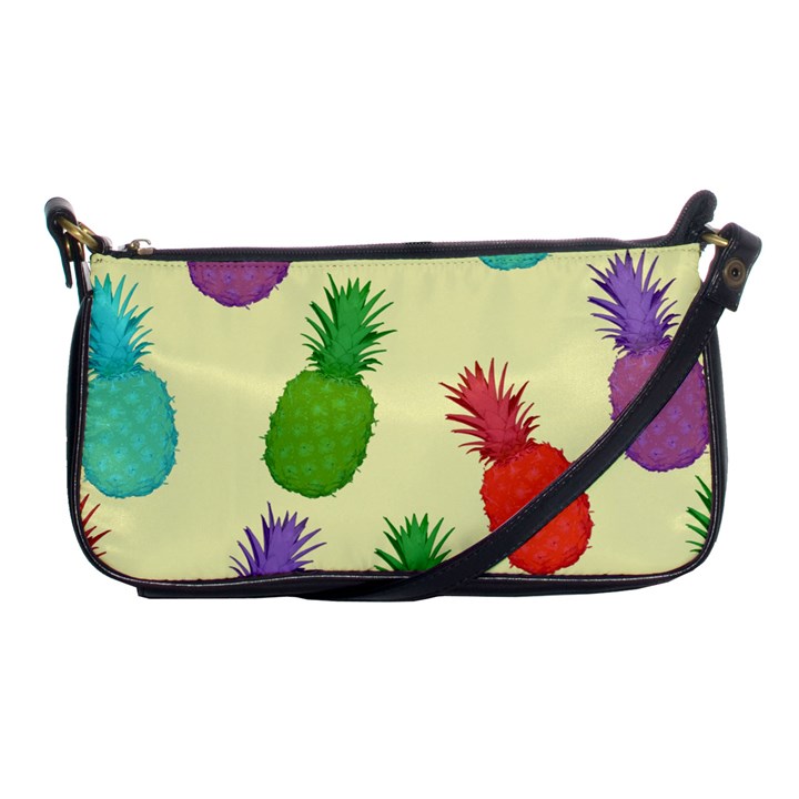 Colorful Pineapples Wallpaper Background Shoulder Clutch Bag