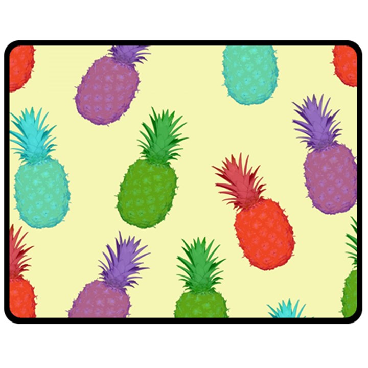 Colorful Pineapples Wallpaper Background Fleece Blanket (Medium) 