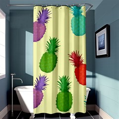 Colorful Pineapples Wallpaper Background Shower Curtain 36  X 72  (stall)  by Sudhe