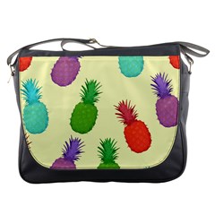 Colorful Pineapples Wallpaper Background Messenger Bag by Sudhe