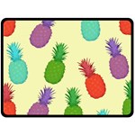 Colorful Pineapples Wallpaper Background Double Sided Fleece Blanket (Large)  80 x60  Blanket Front