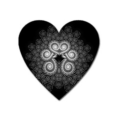 Fractal Filigree Lace Vintage Heart Magnet by Sudhe