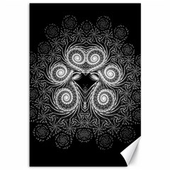 Fractal Filigree Lace Vintage Canvas 12  X 18 