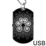 Fractal Filigree Lace Vintage Dog Tag USB Flash (Two Sides) Front