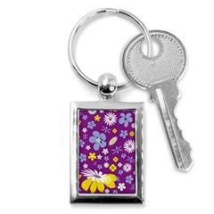 Floral Flowers Key Chains (rectangle)  by Sudhe