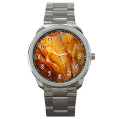 Flowers Leaves Leaf Floral Summer Sport Metal Watch by Sudhe