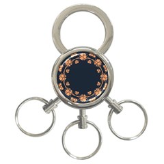 Floral Vintage Royal Frame Pattern 3-ring Key Chains by Sudhe