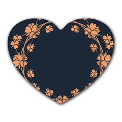 Floral Vintage Royal Frame Pattern Heart Mousepads by Sudhe