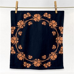 Floral Vintage Royal Frame Pattern Face Towel by Sudhe