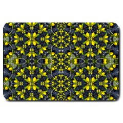 Fresh Clean Spring Flowers In Floral Wreaths Large Doormat  by pepitasart