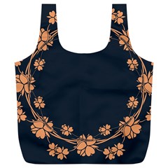 Floral Vintage Royal Frame Pattern Full Print Recycle Bag (xl) by Sudhe