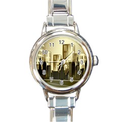 Architecture City House Round Italian Charm Watch by Sudhe