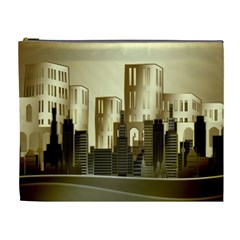 Architecture City House Cosmetic Bag (xl) by Sudhe