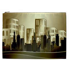 Architecture City House Cosmetic Bag (xxl) by Sudhe