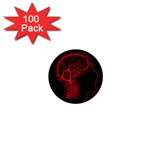 Artificial Intelligence Brain Think 1  Mini Buttons (100 pack)  Front