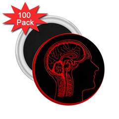 Artificial Intelligence Brain Think 2 25  Magnets (100 Pack)  by Sudhe