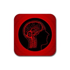 Artificial Intelligence Brain Think Rubber Coaster (square)  by Sudhe