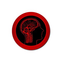 Artificial Intelligence Brain Think Rubber Round Coaster (4 Pack)  by Sudhe