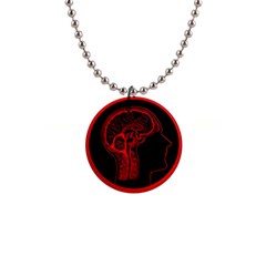 Artificial Intelligence Brain Think 1  Button Necklace by Sudhe