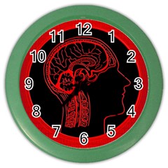 Artificial Intelligence Brain Think Color Wall Clock by Sudhe