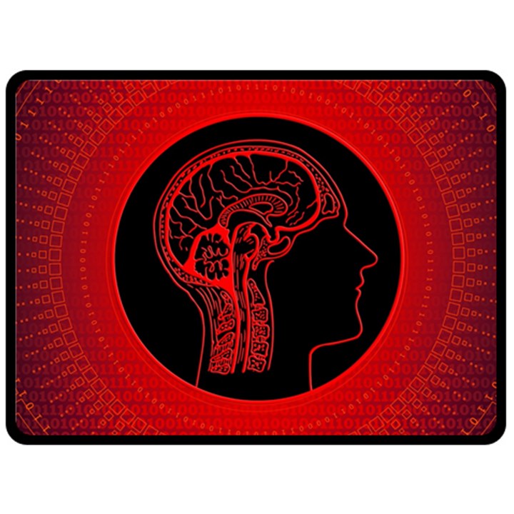 Artificial Intelligence Brain Think Fleece Blanket (Large) 