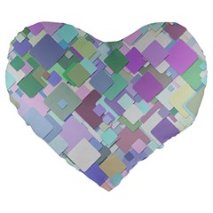 Colorful Background Multicolored Large 19  Premium Heart Shape Cushions by Sudhe