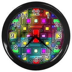 Art Rectangles Abstract Modern Art Wall Clock (black)