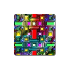 Art Rectangles Abstract Modern Art Square Magnet by Sudhe