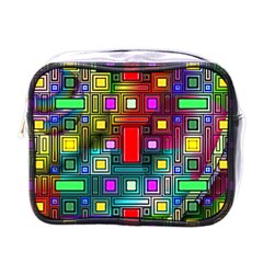 Art Rectangles Abstract Modern Art Mini Toiletries Bag (one Side)