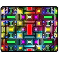 Art Rectangles Abstract Modern Art Fleece Blanket (medium)  by Sudhe