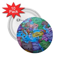 Globe World Map Maps Europe 2 25  Buttons (10 Pack)  by Sudhe