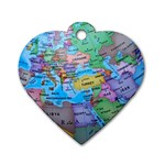 Globe World Map Maps Europe Dog Tag Heart (Two Sides) Front