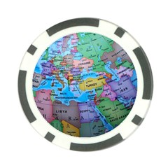 Globe World Map Maps Europe Poker Chip Card Guard by Sudhe