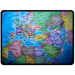 Globe World Map Maps Europe Fleece Blanket (large)  by Sudhe