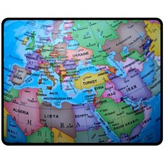 Globe World Map Maps Europe Fleece Blanket (medium)  by Sudhe