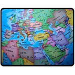 Globe World Map Maps Europe Fleece Blanket (Medium)  60 x50  Blanket Front