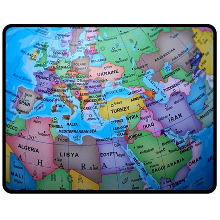 Globe World Map Maps Europe Fleece Blanket (Medium) 