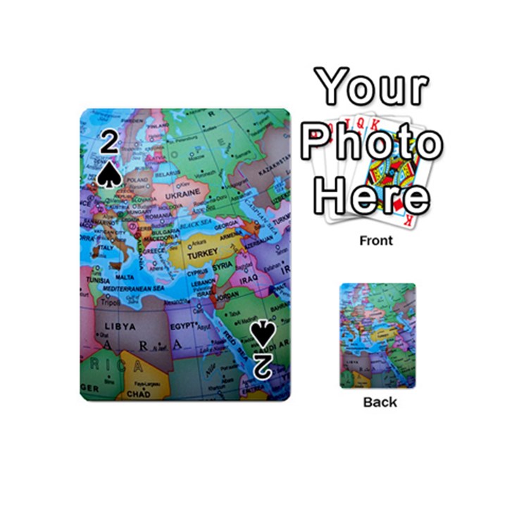 Globe World Map Maps Europe Playing Cards 54 (Mini)