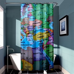 Globe World Map Maps Europe Shower Curtain 36  X 72  (stall)  by Sudhe