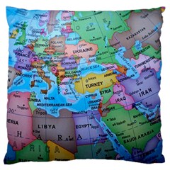 Globe World Map Maps Europe Large Cushion Case (one Side) by Sudhe